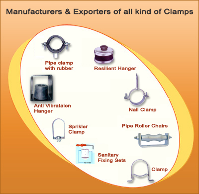 Pipe Fitting Clamps, Clamp, Sanitary Fitting, Anti Vibration Pads, Manufacturer & Exporters of Pipe Fitting Clamps, Mumbai, India